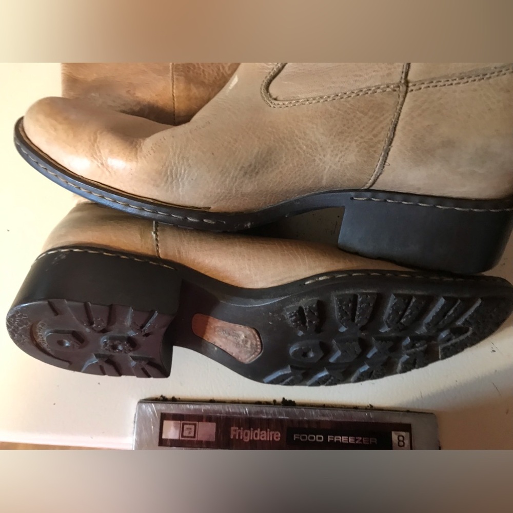 BORN Tan High Quality Leather Pull On Western Cowboy Boots Sz 10/42 M/W W2728 J5 - Picture 10 of 14